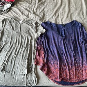 Set of two womens size medium, Lucky Brand, long sleeve shirt & BP short sleeve